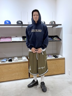 「XLARGE（エクストララージ）のアイテム」を使った、川上拓巳さん（メンズ・172cm）の夏コーディネート