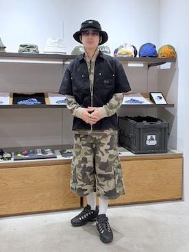 「XLARGE（エクストララージ）のCARGO SHORT PANTS（カーゴパンツ、その他）」を使った、川上拓巳さん（メンズ・172cm）の春コーディネート