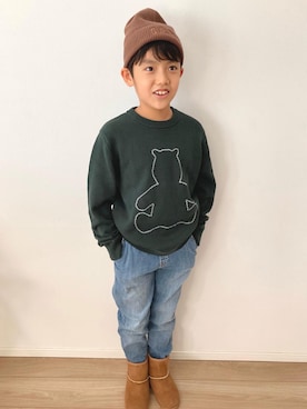 「devirock（デビロック）のアイテム（ブーツ）」を使った、kou3755さん（キッズ・142cm）の秋コーディネート