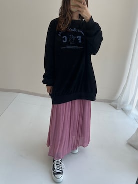 「アイテム（スウェット）」を使った、MSさん（レディース・154cm）の夏コーディネート