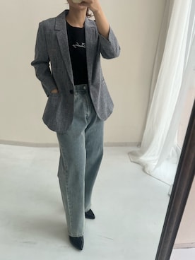 「レディース」｜「アイテム（ジャケット/アウター）」を使った、MSさん（レディース・154cm）の春コーディネート