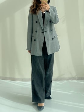 「アイテム（スーツパンツ）」を使った、MSさん（レディース・154cm）の秋コーディネート