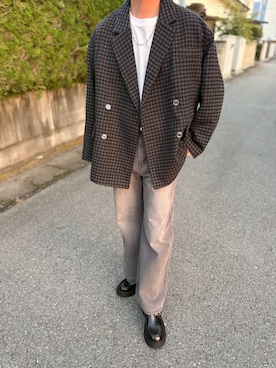 「アイテム（テーラードジャケット）」を使った、hiroさん（メンズ・175cm）の秋コーディネート