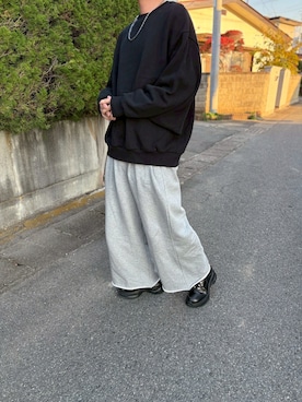 「アイテム（スウェットパンツ）」を使った、hiroさん（メンズ・174cm）の秋コーディネート