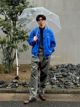 「DOCKERS（ドッカーズ）のアイテム（パンツ）」を使った、吉田霸久さん（メンズ・183cm）の春コーディネート