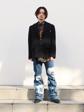 「CULLNI（クルニ）のアイテム（ジャケット/アウター）」を使った、Shoyaさん（メンズ・168cm）の冬コーディネート