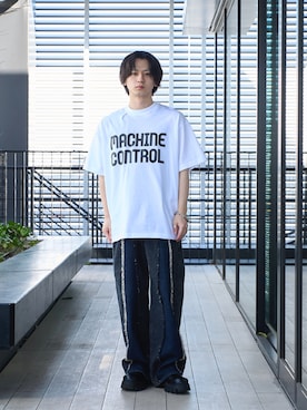 Shoyaさんの「STUDIOUS別注 SWITCHING OVER DENIM PANTS（BLK×BLU）」を使ったコーディネート