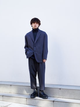 「STUDIOUS（ステュディオス）のアイテム（シューズ）」を使った、Shoyaさん（メンズ・168cm）の冬コーディネート