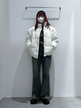 「デート/ロマンティック」｜「アイテム（ダウンジャケット/コート）」を使った、れーかさん（レディース・155cm）の冬コーディネート