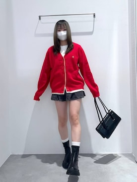 「3.3 Field Trip （3.3フィールドトリップ）の3.3 Field Trip／プリーツデニムスカート 2977561（デニムスカート）」を使った、れーかさん（レディース・155cm）の秋コーディネート