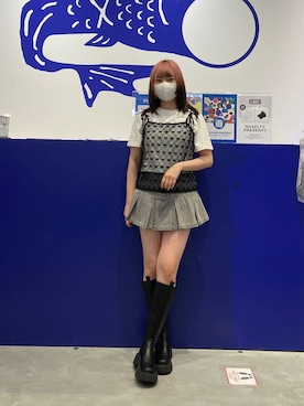 「3.3 Field Trip （3.3フィールドトリップ）の3.3 Field Trip／プリーツデニムスカート 2977561（デニムスカート）」を使った、れーかさん（レディース・155cm）の春コーディネート