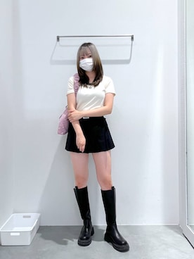 「PLACE STUDIO（プレイススタジオ）のアイテム」を使った、れーかさん（レディース・155cm）の夏コーディネート