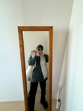 「今日のコスメと服」｜「アイテム（ダウンベスト）」を使った、インスタ2.4万人フォロワー薬剤師ゆみぽさん（レディース・158cm）の冬コーディネート