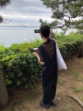 「海」｜「アイテム（サロペット/オーバーオール）」を使った、nut’s_up?さん（レディース・168cm）の夏コーディネート