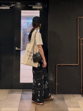「CREDONA（クレドナ）のPARMANENT TEE/パーマネントTシャツ（Tシャツ/カットソー、グリーン系）」を使った、nut’s_up?さん（レディース・168cm）の春コーディネート
