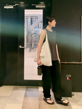 「OOFOS（ウーフォス）のアイテム」を使った、nut’s_up?さん（骨格ナチュラル・レディース・168cm）の夏コーディネート