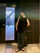 6(ROKU) GEORGETTE TUCK PANTS モカ 6（ロク）の「＜6(ROKU)＞GEORGETTE TUCK PANTS 2/パンツ