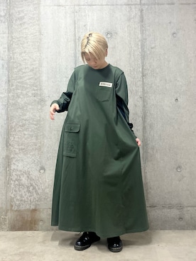 「AVIREX（アヴィレックス）のアイテム（ワンピース/ドレス）」を使った、Kimikaさん（レディース・158cm）の秋コーディネート