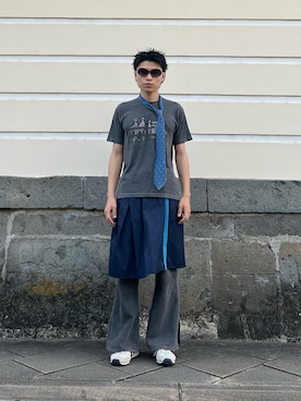 「kutir（クティール）のアイテム（パンツ）」を使った、imRenさん（メンズ・170cm）の夏コーディネート
