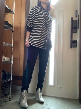 Gu ジーユー のブーツ シルバー系 を使った人気ファッションコーディネート Wear