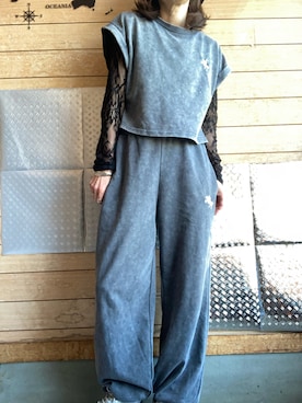「SHEINのアイテム（トップス、グレー系）」を使った、meg05さん（レディース・156cm）の春コーディネート