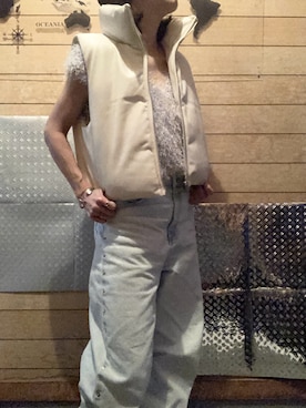 「アイテム（ダウンベスト）」を使った、meg05さん（レディース・156cm）の秋コーディネート