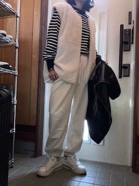 「ファーベスト」｜「アイテム（スウェットパンツ）」を使った、meg05さん（レディース・156cm）の秋コーディネート