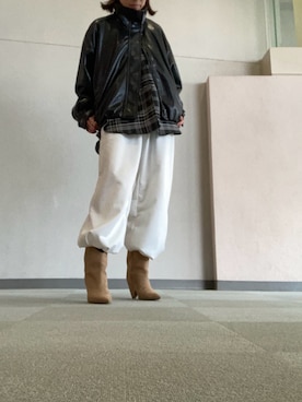 「しまむら（シマムラ）のアイテム（シャツ/ブラウス）」を使った、meg05さん（レディース・156cm）の秋コーディネート