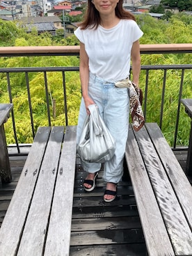 「H&M（エイチ・アンド・エム）のアイテム（パンツ）」を使った、meg05さん（レディース・156cm）の夏コーディネート