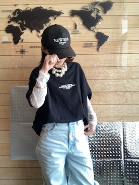 「no brand（ノーブランド）のアイテム（アクセサリー）」を使った、meg05さん（レディース・156cm）の春コーディネート