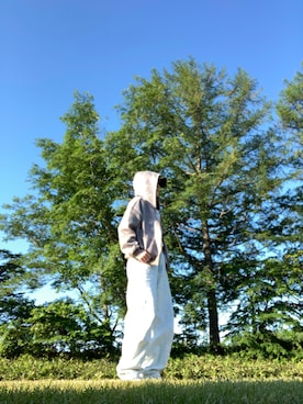 「SHEINのアイテム（パーカー、ブラウン系）」を使った、meg05さん（レディース・156cm）の夏コーディネート