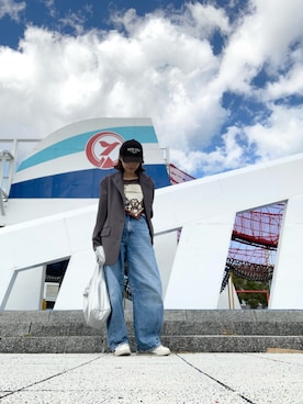 「アイテム（テーラードジャケット、グレー系）」を使った、meg05さん（レディース・156cm）の秋コーディネート