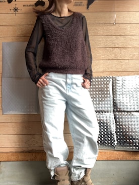 「H&M（エイチ・アンド・エム）のアイテム（デニムパンツ）」を使った、meg05さん（レディース・156cm）の秋コーディネート