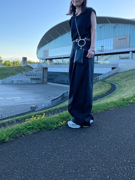 「しまむら（シマムラ）のアイテム（Tシャツ/カットソー）」を使った、meg05さん（レディース・156cm）の夏コーディネート