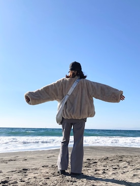「しまむら（シマムラ）のアイテム（ブルゾン）」を使った、meg05さん（レディース・156cm）の冬コーディネート