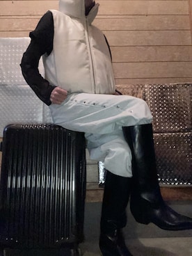 「アイテム（ダウンベスト）」を使った、meg05さん（レディース・156cm）の秋コーディネート