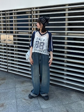 「アイテム（バックパック/リュック、シルバー系）」を使った、ナクラリンさん（レディース・153cm）の夏コーディネート