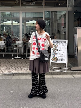 「CIAOPANIC（チャオパニック）のアイテム」を使った、ナクラリンさん（レディース・153cm）の夏コーディネート