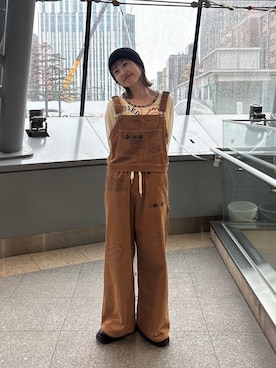 「アイテム（オールインワン・サロペット）」を使った、ナクラリンさん（レディース・153cm）の秋コーディネート