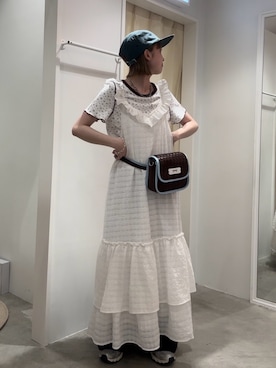 「150cm台コーデ」｜「アイテム（キャップ）」を使った、ナクラリンさん（レディース・153cm）の春コーディネート
