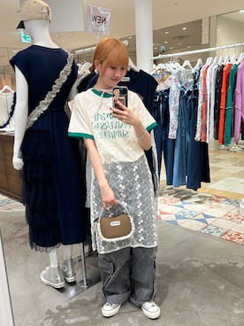 「アイテム（ハット、ホワイト系）」を使った、ナクラリンさん（レディース・153cm）の春コーディネート
