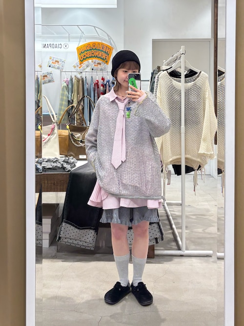 セール】透かし編みルーズニットプルオーバー（ニット/セーター