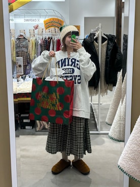「CIAOPANIC（チャオパニック）のアイテム（スカート）」を使った、ナクラリンさん（レディース・153cm）の秋コーディネート
