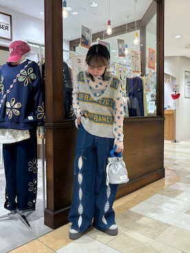 「秋服」｜「アイテム（ベスト、グレー系）」を使った、ナクラリンさん（レディース・153cm）の秋コーディネート