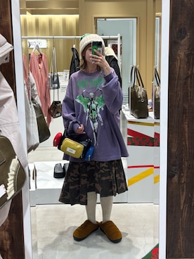 「CIAOPANIC（チャオパニック）のアイテム（スカート）」を使った、ナクラリンさん（レディース・153cm）の秋コーディネート