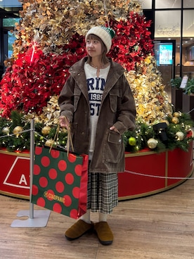 「アイテム（モッズコート）」を使った、ナクラリンさん（レディース・153cm）の秋コーディネート