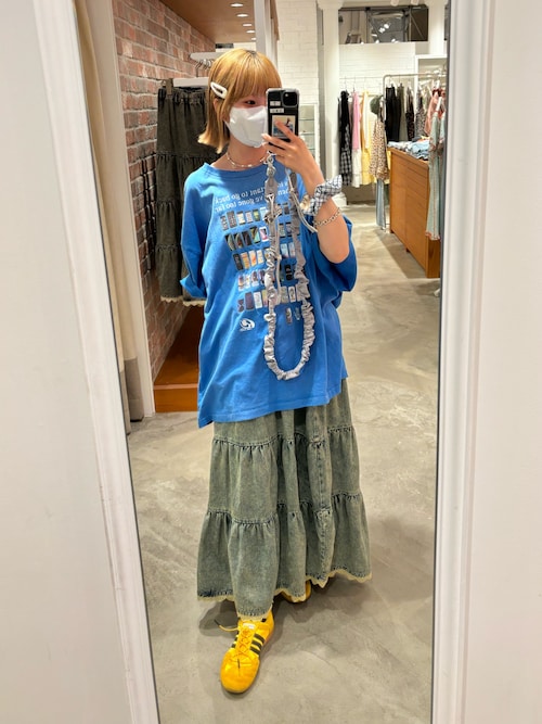 裾レースデニムティアードスカート セール】ティアード 裾レース デニム ミニスカート パンツ
