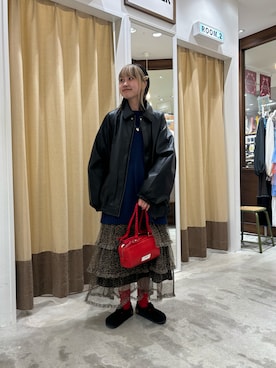 「秋冬」｜「アイテム（ブルゾン）」を使った、ナクラリンさん（レディース・153cm）の冬コーディネート