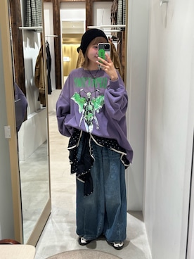 「アイテム（バンダナ/スカーフ）」を使った、ナクラリンさん（レディース・153cm）の秋コーディネート