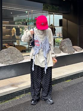 「150cm台コーデ」｜「アイテム（Tシャツ/カットソー）」を使った、ナクラリンさん（レディース・153cm）の夏コーディネート